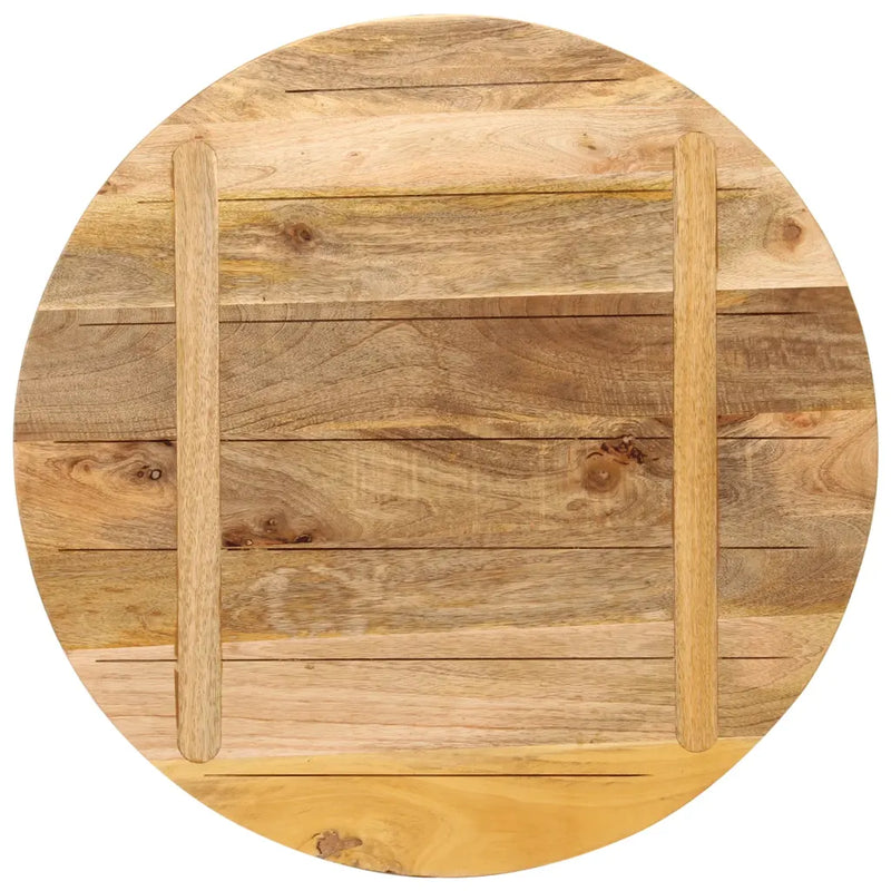 Table Top �� 70x2.5 cm Round Solid Wood Rough Mango