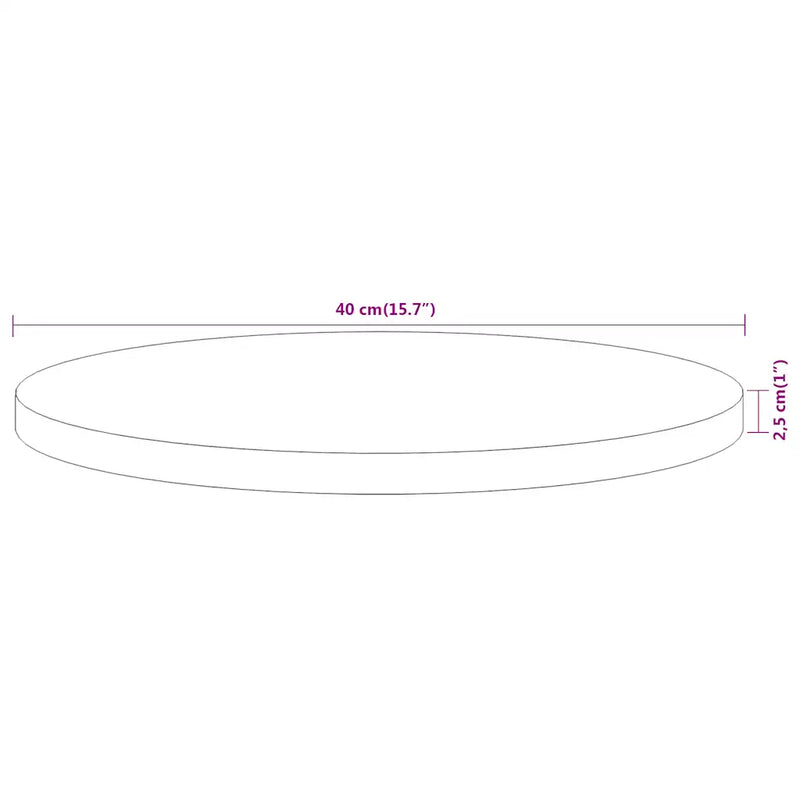 Table Top ��40x2.5 cm Round Solid Wood Acacia