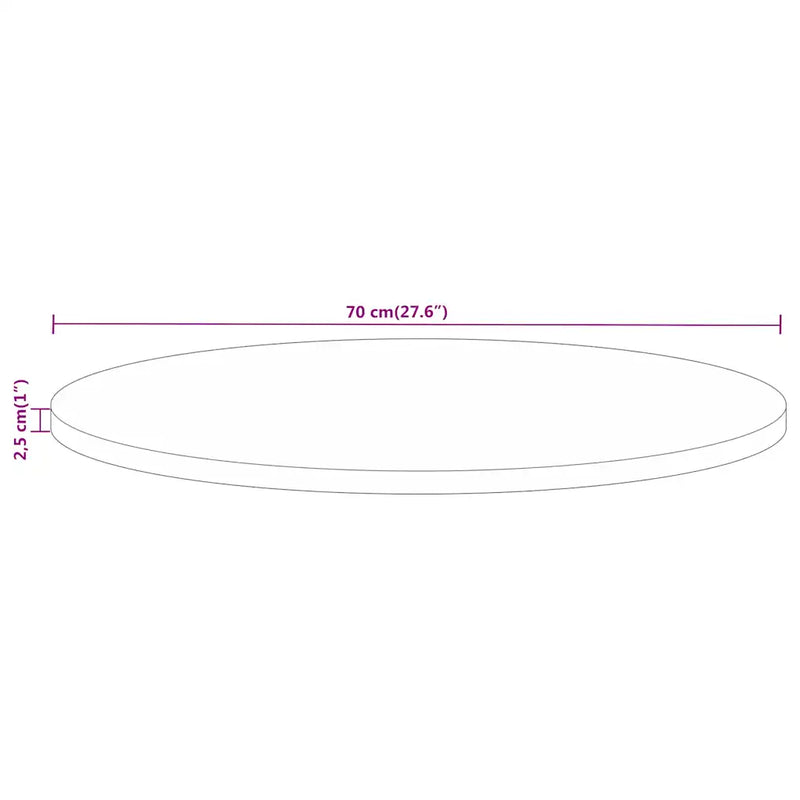 Table Top �� 70x2.5 cm Round Solid Wood Mango
