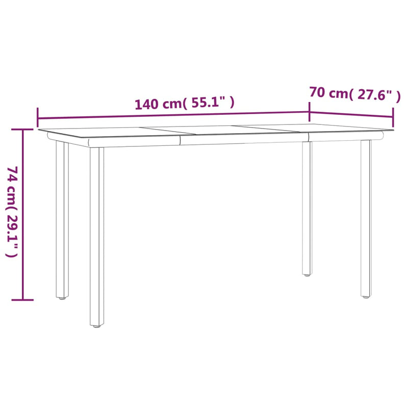 vidaXL 2 Piece Garden Dining Set with Cushions Grey Poly Rattan