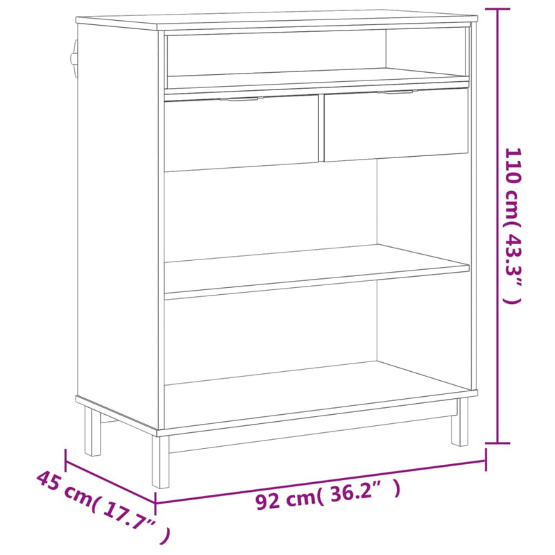 vidaXL Bar Table FLAM 92x45x110 cm Solid Wood Pine