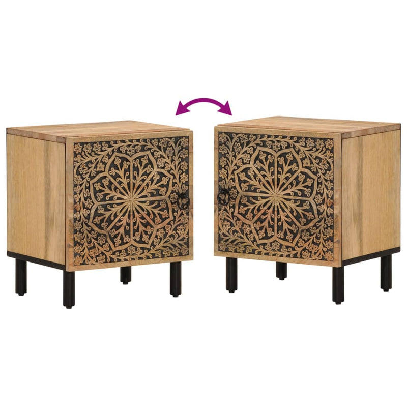 Bedside Cabinets 2 pcs 40x33x46 cm Solid Wood Mango