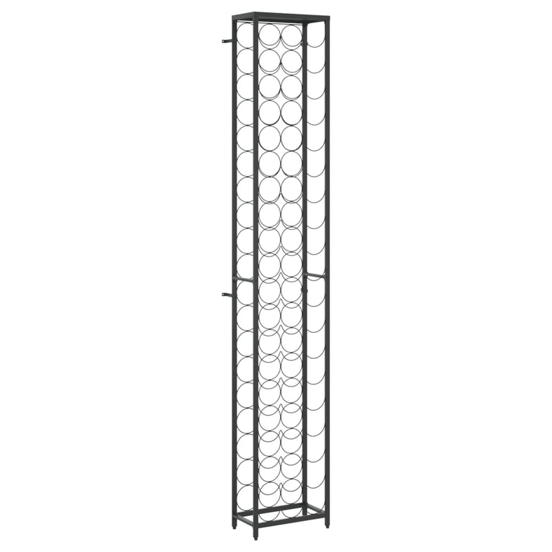 vidaXL Wine Rack for 57 Bottles Black 34x18x200 cm Wrought Iron