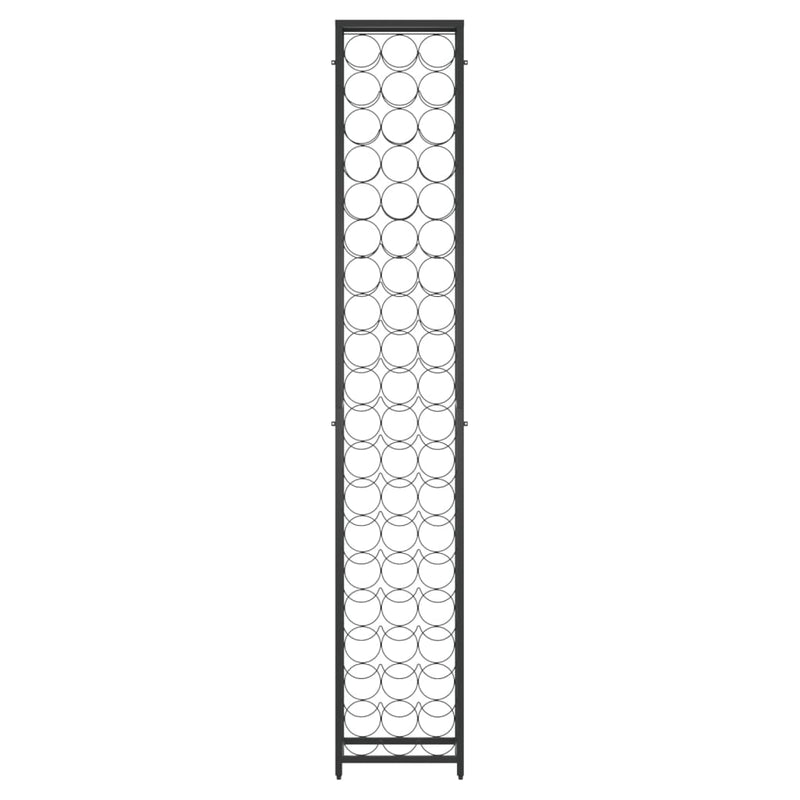 vidaXL Wine Rack for 57 Bottles Black 34x18x200 cm Wrought Iron