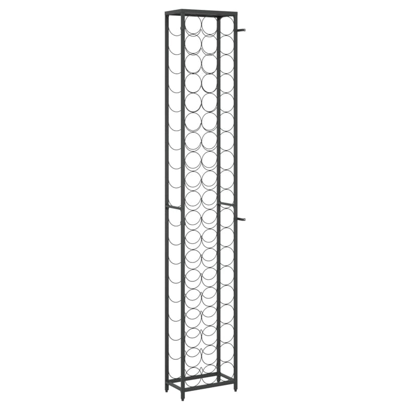 vidaXL Wine Rack for 57 Bottles Black 34x18x200 cm Wrought Iron