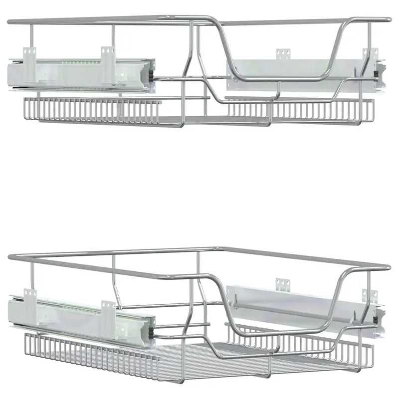 Pull-Out Wire Baskets 2 pcs Silver 45 cm