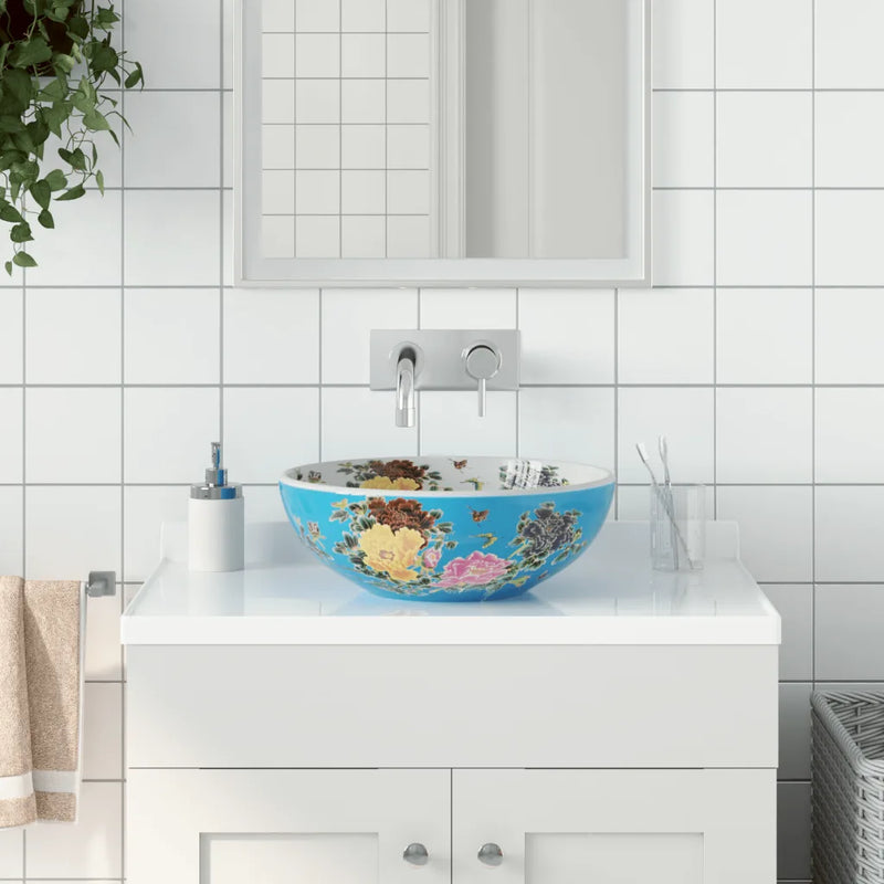 Countertop Basin Multicolour Round ��41x14 cm Ceramic