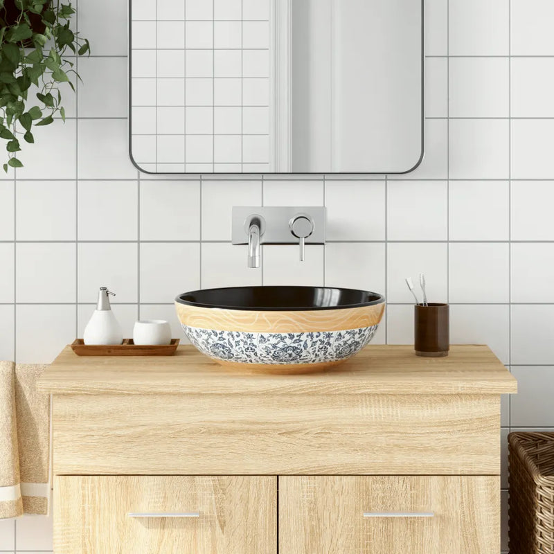 Countertop Basin Multicolour Round ��41x14 cm Ceramic