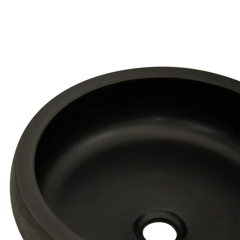 Countertop Basin Black and Brown Round ��41x14 cm Ceramic
