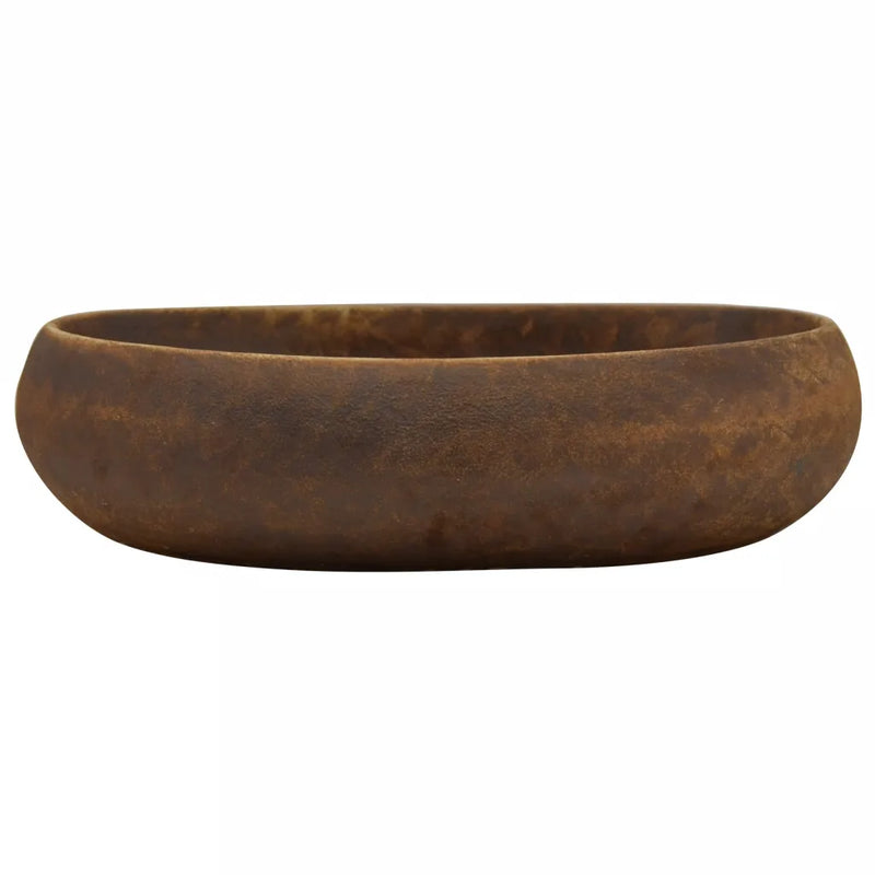 Countertop Basin Brown Oval 59x40x15 cm Ceramic