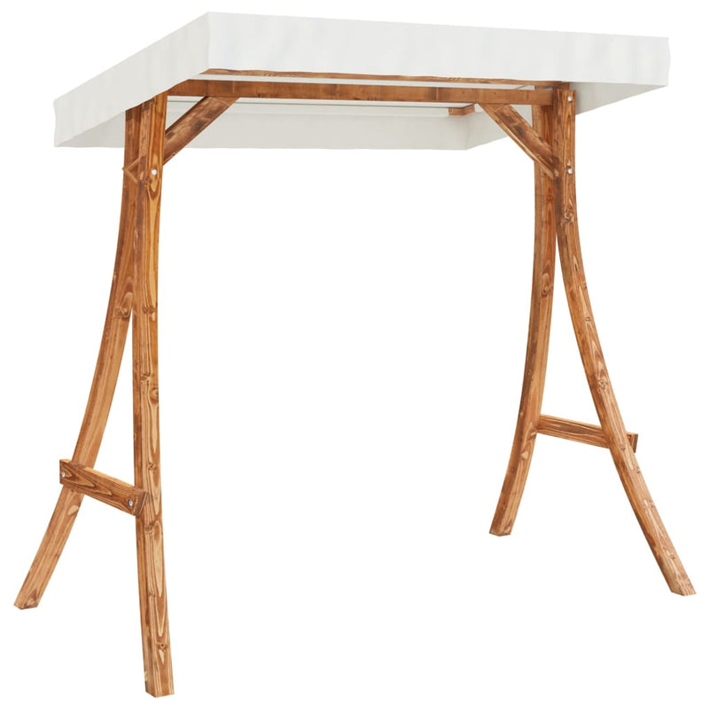 vidaXL Swing Bench with Canopy Solid Wood Spruce with Teak Finish
