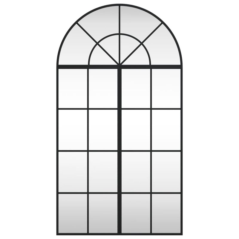 vidaXL Wall Mirror Black 60x110 cm Arch Iron