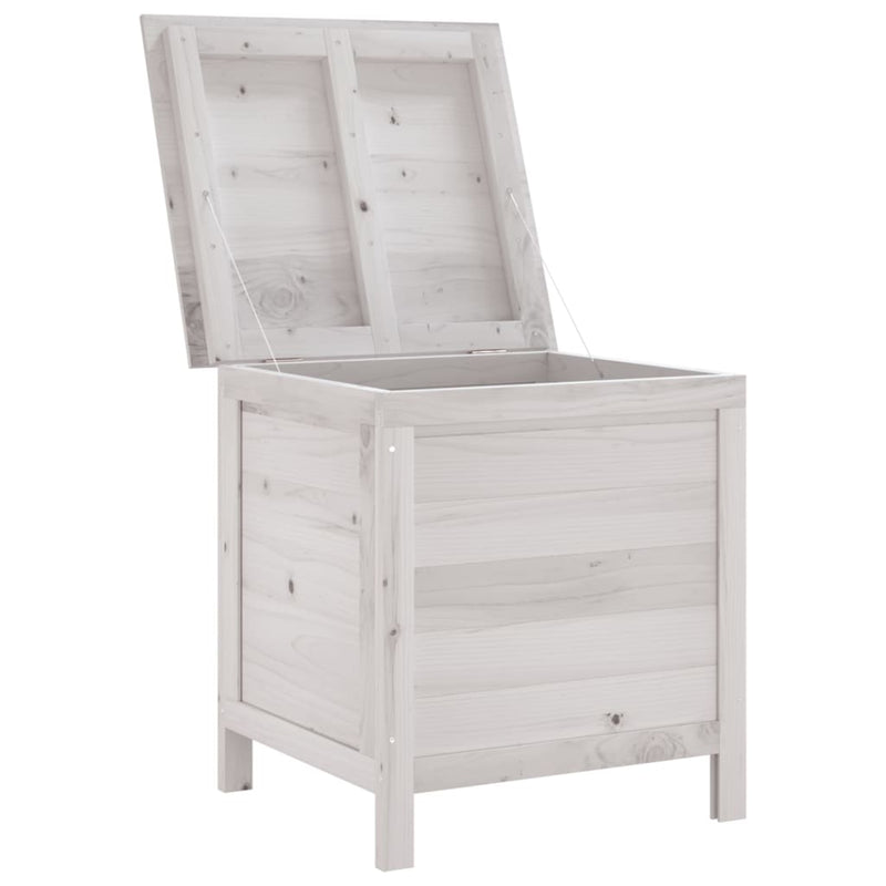 Garden Storage Box White 50x49x56.5 cm Solid Wood Fir