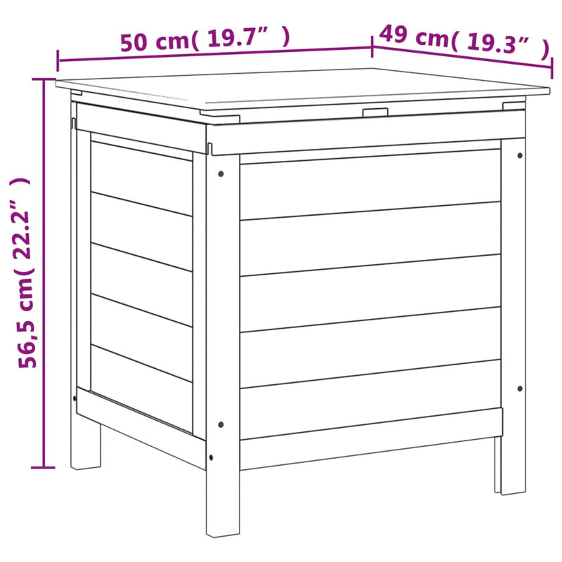 Garden Storage Box White 50x49x56.5 cm Solid Wood Fir