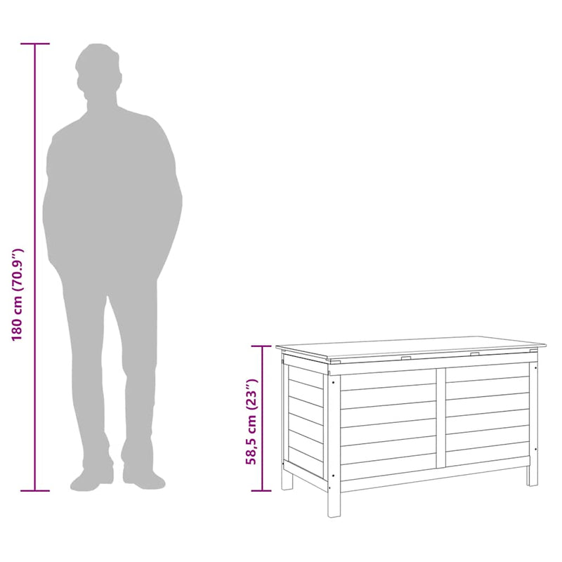 vidaXL Garden Storage Box White 99x49.5x58.5 cm Solid Wood Fir
