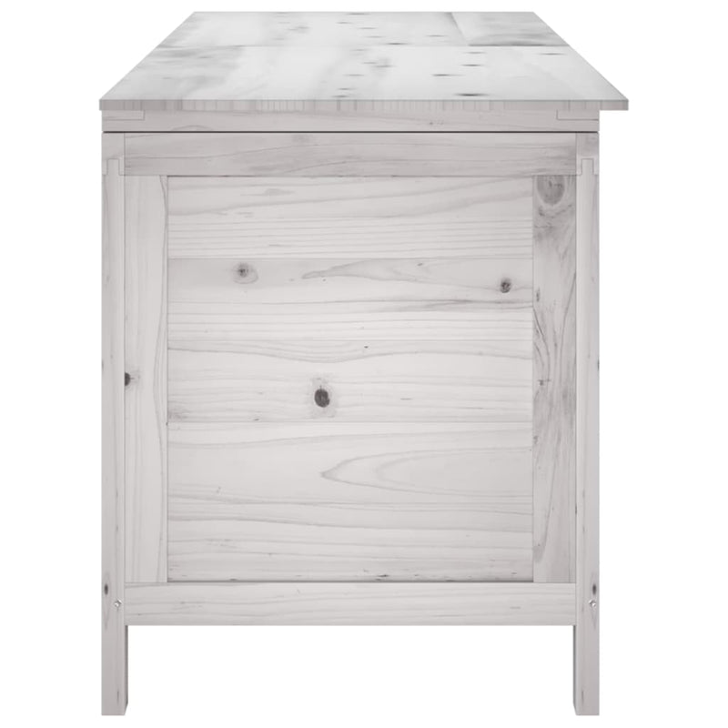 vidaXL Garden Storage Box White 150x50x56.5 cm Solid Wood Fir