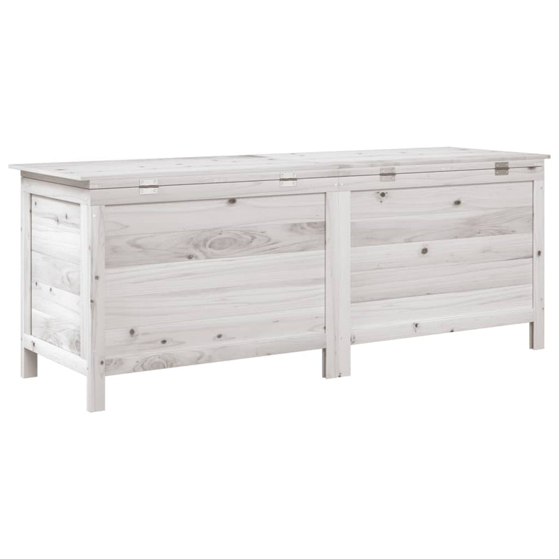 Garden Storage Box White 150x50x56.5 cm Solid Wood Fir