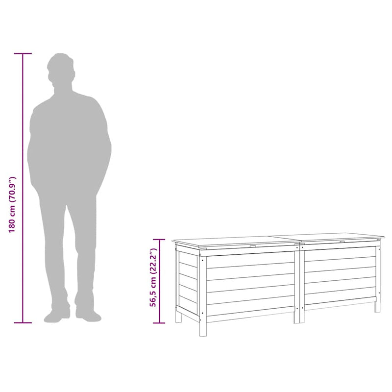 vidaXL Garden Storage Box White 150x50x56.5 cm Solid Wood Fir