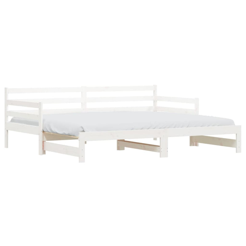 vidaXL Daybed with Trundle without Mattress White 90x190 cm Solid Wood