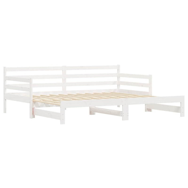 vidaXL Daybed with Trundle without Mattress White 90x190 cm Solid Wood