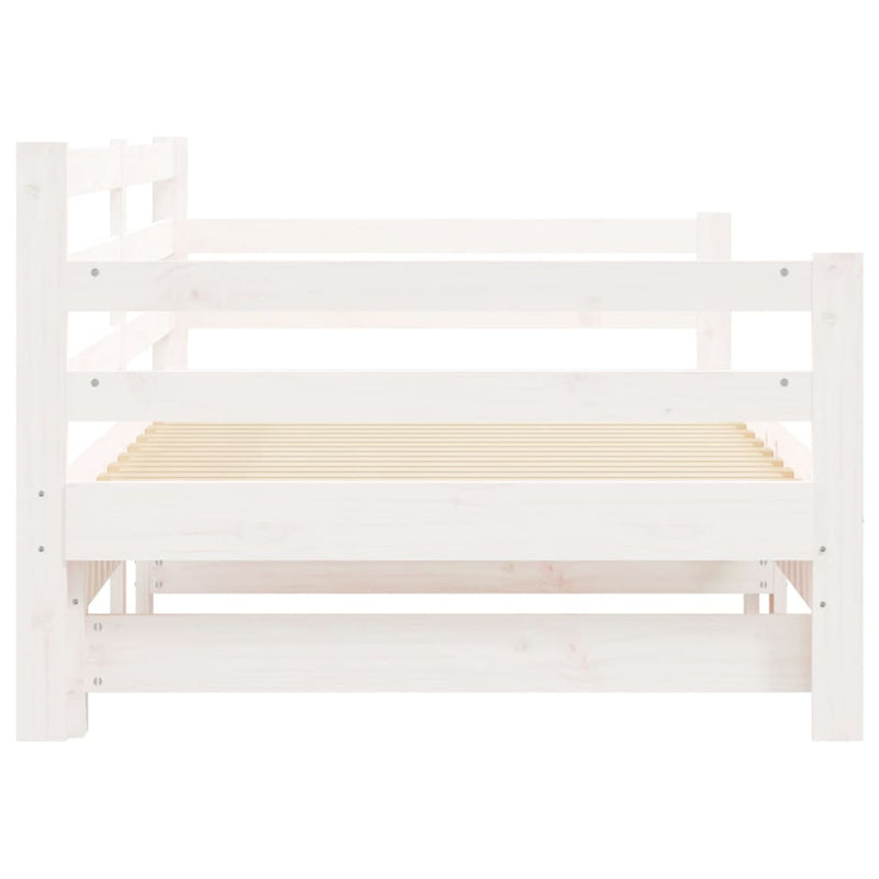 vidaXL Daybed with Trundle without Mattress White 90x190 cm Solid Wood