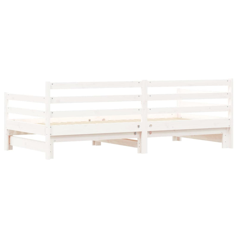 vidaXL Daybed with Trundle without Mattress White 90x190 cm Solid Wood