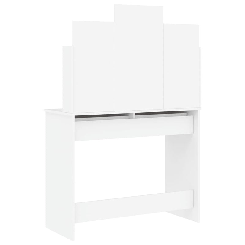 vidaXL Dressing Table with Mirror White 96x39x142 cm
