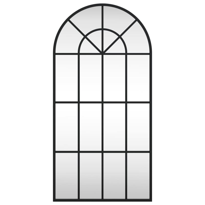 vidaXL Wall Mirror Black 40x80 cm Arch Iron