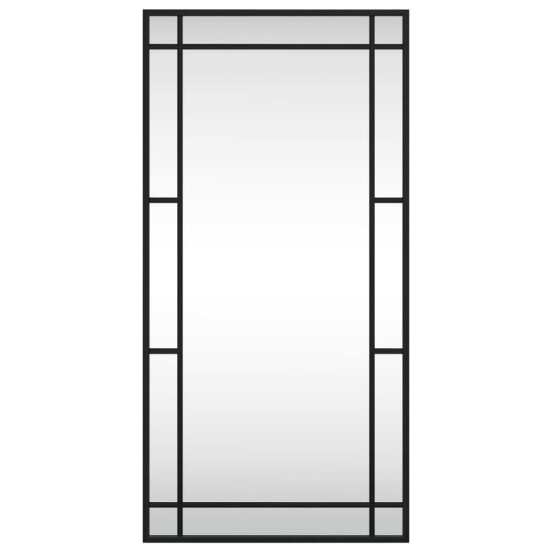 Wall Mirror Black 40x80 cm Rectangle Iron