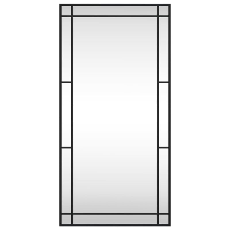 vidaXL Wall Mirror Black 50x100 cm Rectangle Iron
