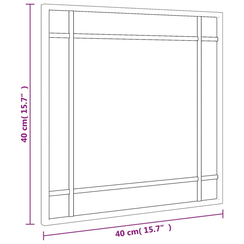 vidaXL Wall Mirror Black 40x40 cm Square Iron