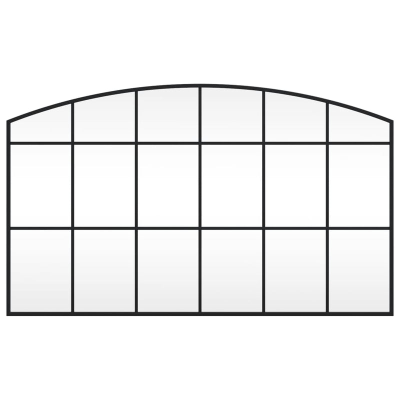 vidaXL Wall Mirror Black 100x60 cm Arch Iron