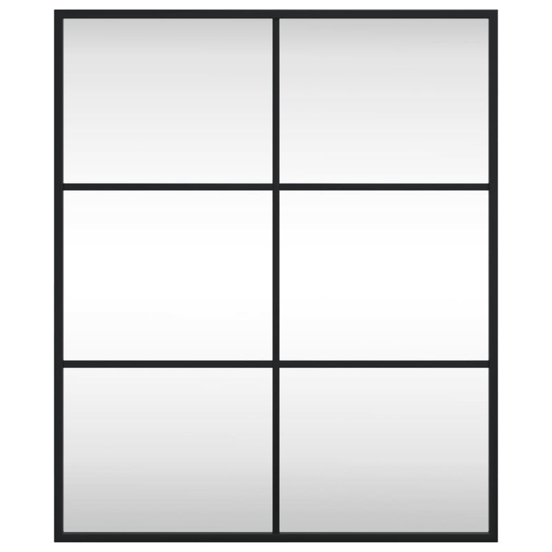 vidaXL Wall Mirror Black 50x60 cm Rectangle Iron