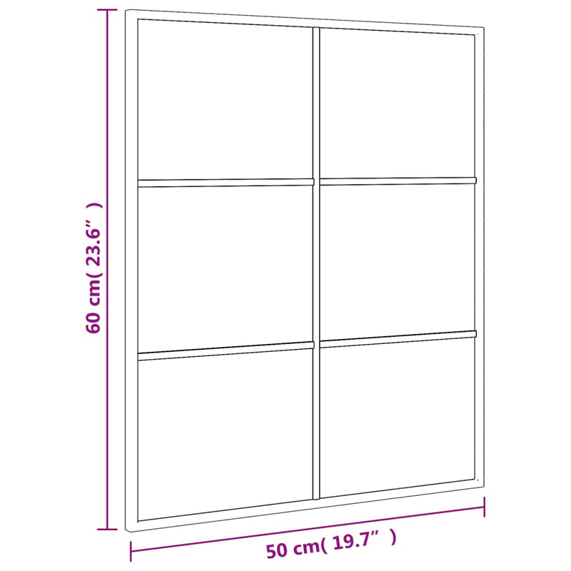 vidaXL Wall Mirror Black 50x60 cm Rectangle Iron