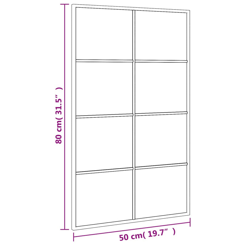 vidaXL Wall Mirror Black 50x80 cm Rectangle Iron
