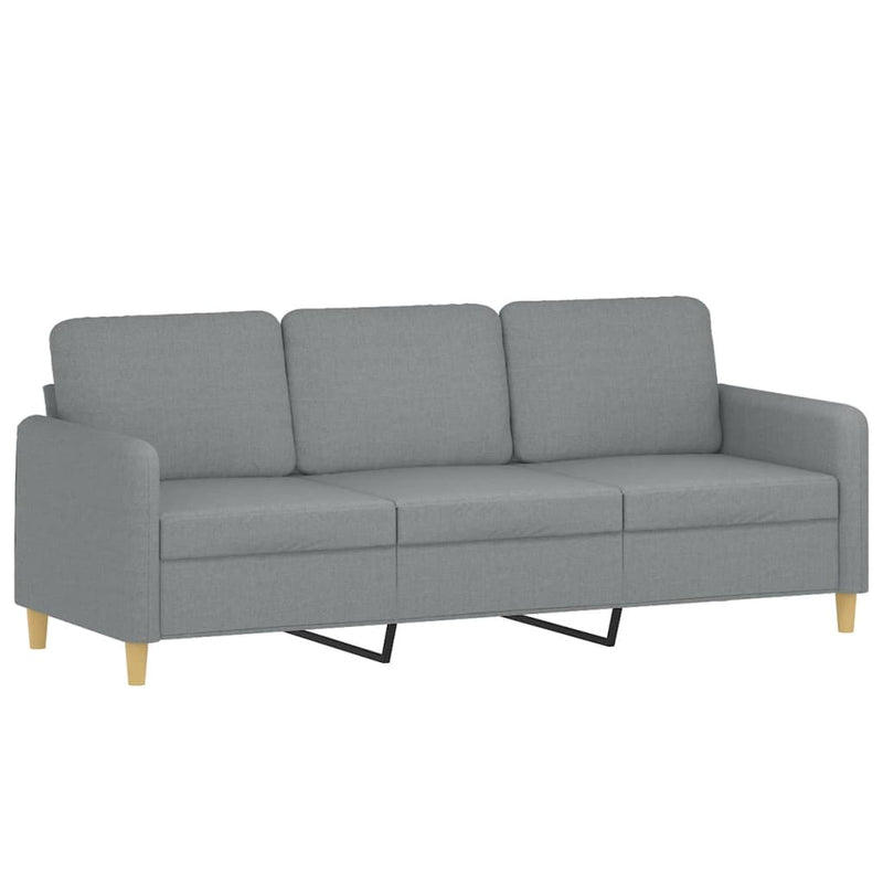 vidaXL 3-Seater Sofa Light Grey Fabric 180 cm