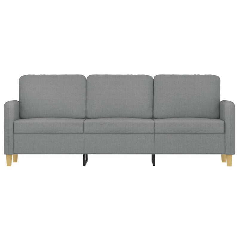 vidaXL 3-Seater Sofa Light Grey Fabric 180 cm