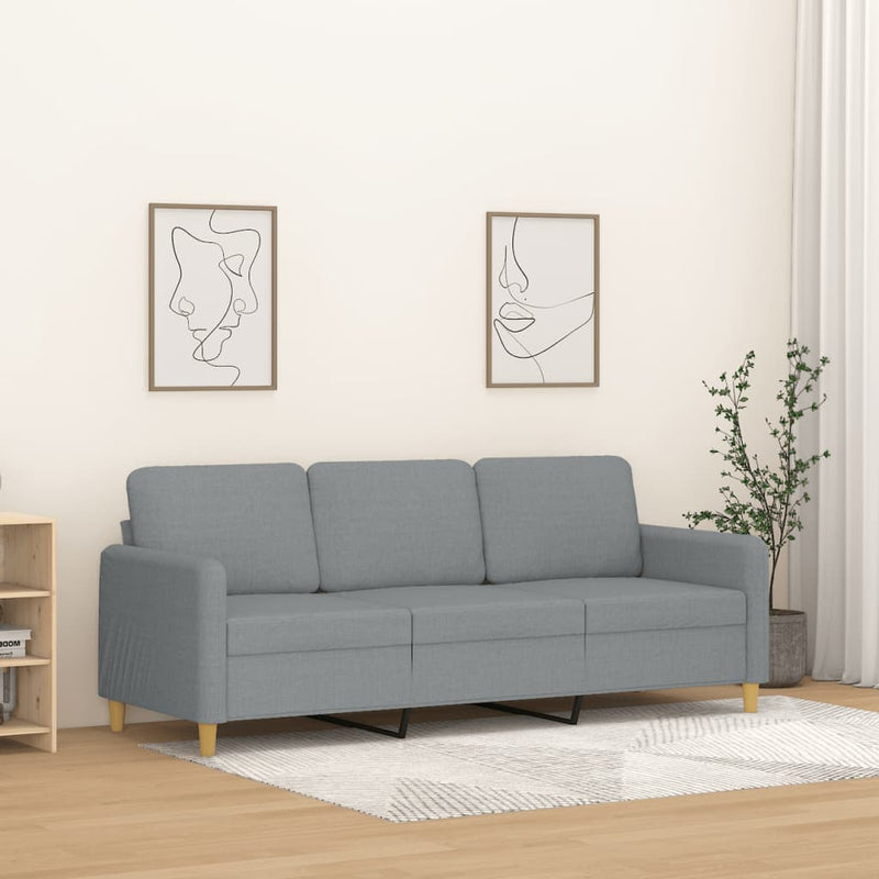 vidaXL 3-Seater Sofa Light Grey Fabric 180 cm