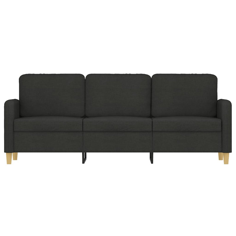 vidaXL 3-Seater Sofa Black Fabric 180 cm