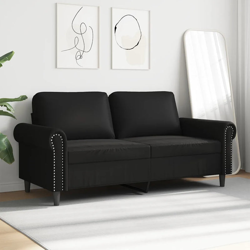 2-Seater Sofa Black 140 cm Faux Leather