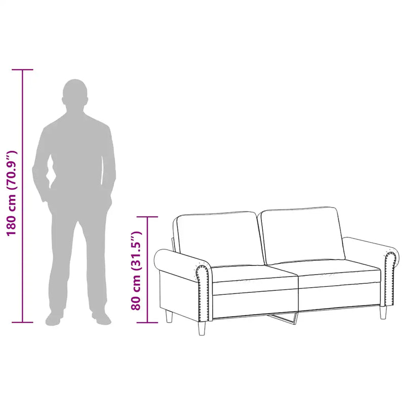 2-Seater Sofa Black 140 cm Faux Leather
