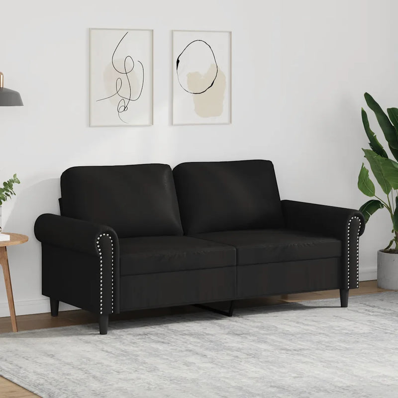 2-Seater Sofa Black 140 cm Faux Leather