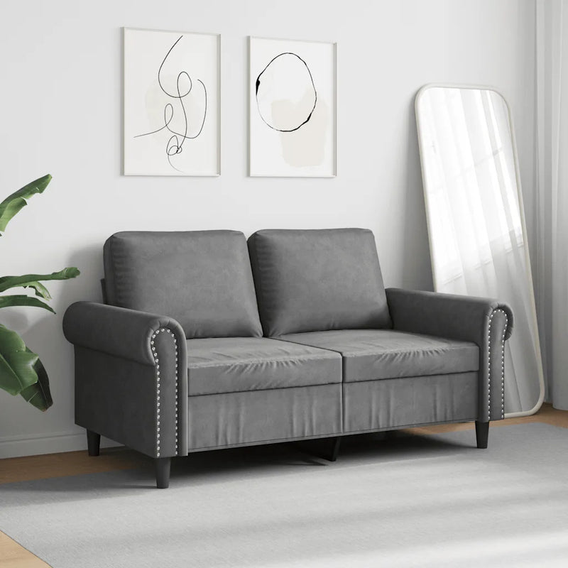 2-Seater Sofa Dark Grey 120 cm Velvet