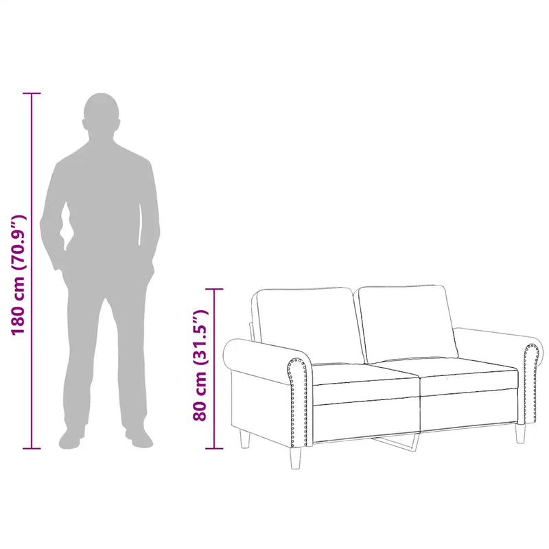 2-Seater Sofa Dark Grey 120 cm Velvet