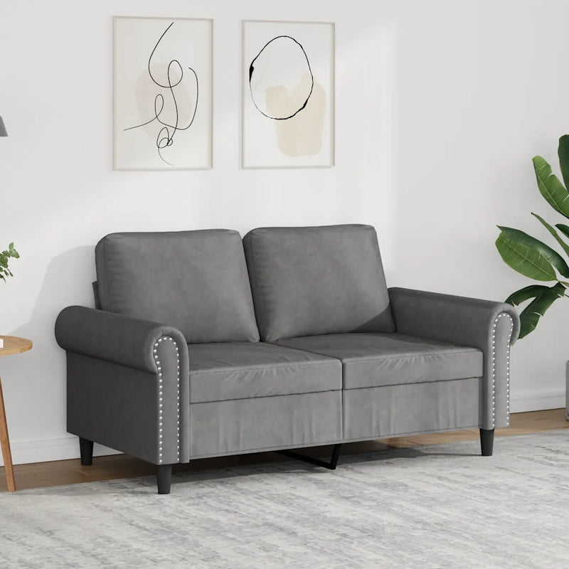 2-Seater Sofa Dark Grey 120 cm Velvet
