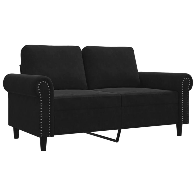 vidaXL 2-Seater Sofa Black 120 cm Velvet