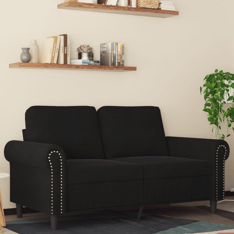 vidaXL 2-Seater Sofa Black 120 cm Velvet
