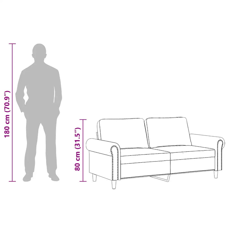 2-Seater Sofa Dark Grey 140 cm Velvet