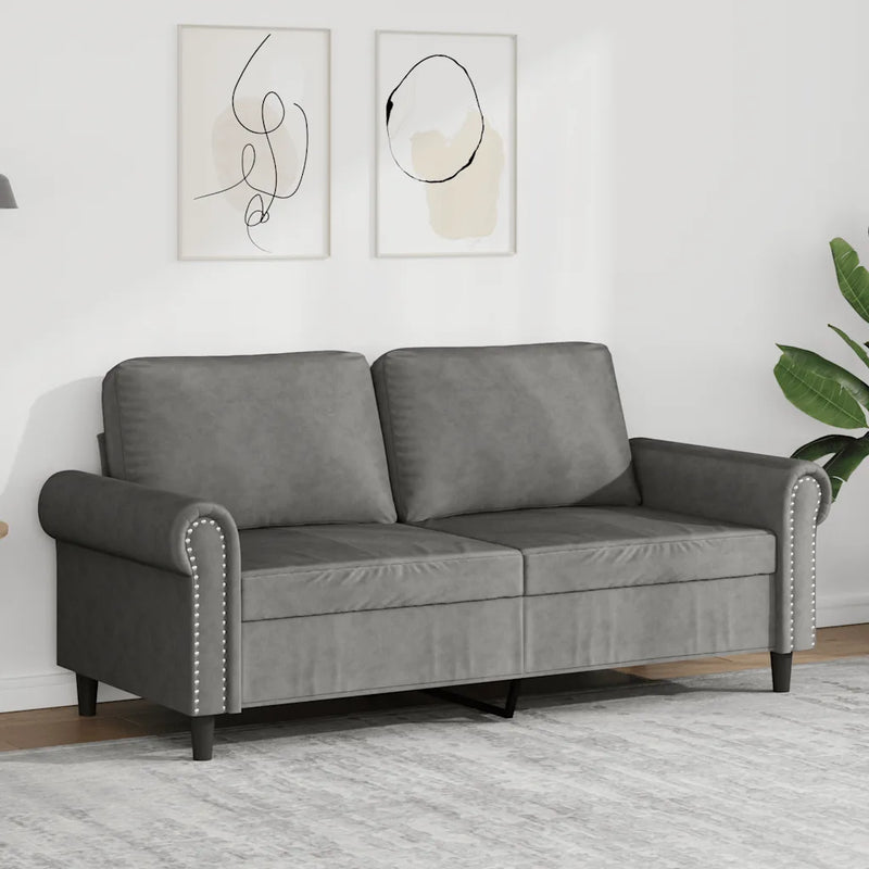 2-Seater Sofa Dark Grey 140 cm Velvet