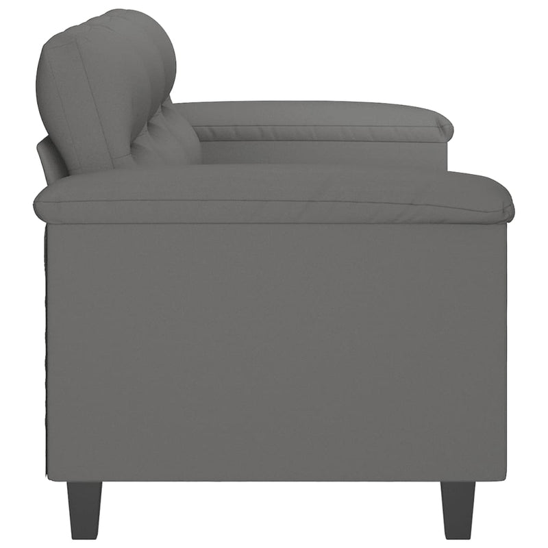vidaXL 3-Seater Sofa Dark Grey 180 cm Microfibre Fabric